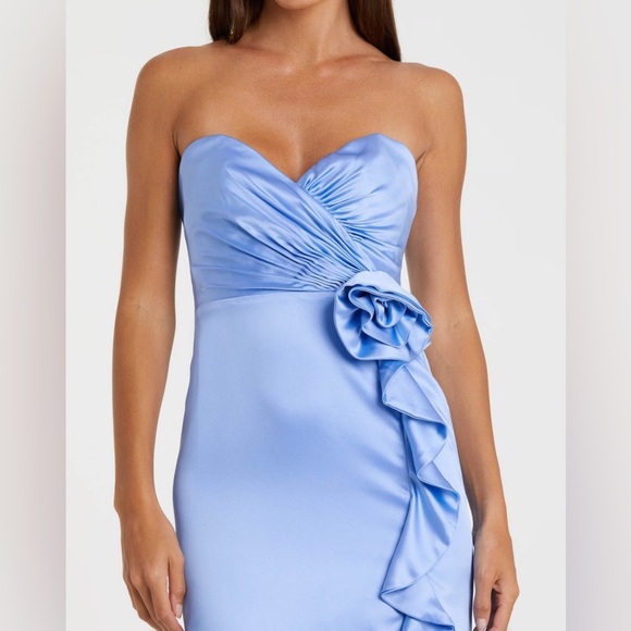 Mac Duggal Strapless Sky Blue Dress - Picture 2 of 10